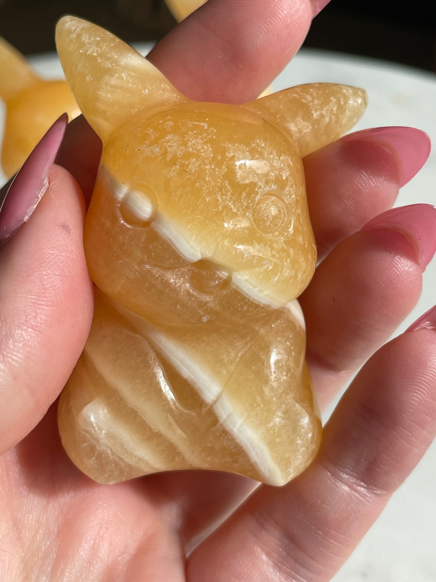 Orange Calcite Pikachu | Pokémon Crystal Carving
