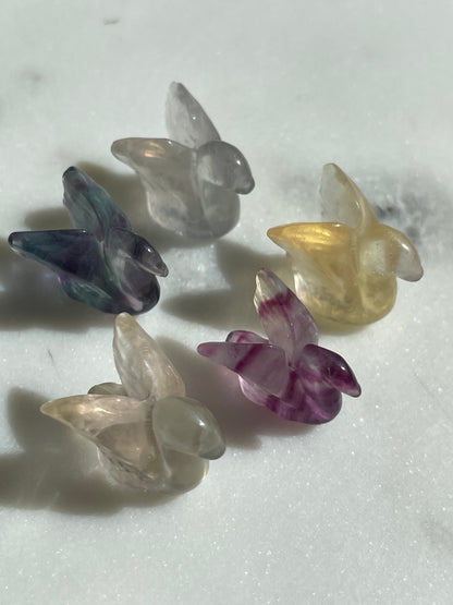 One (1) Mini Fluorite Crystal Carving | Swan | Intuitively Chosen