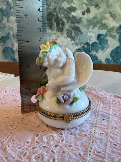 Cherub Porcelain Trinket Box