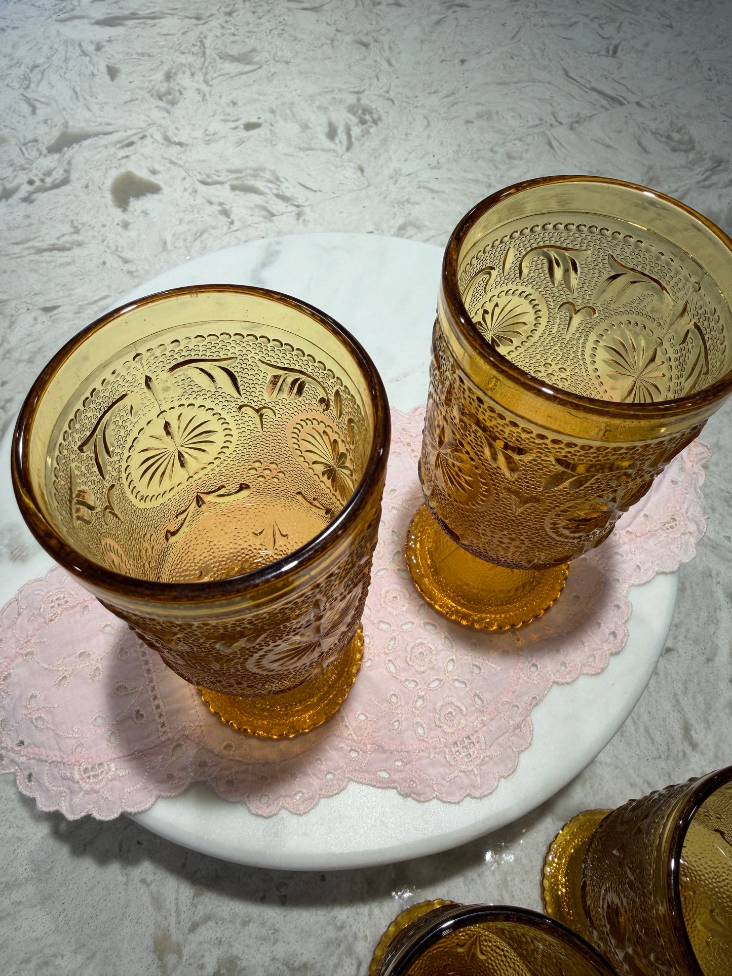 Amber Glass Goblets Brockway Glass Co American Concord | 1977-78 | Set of 6