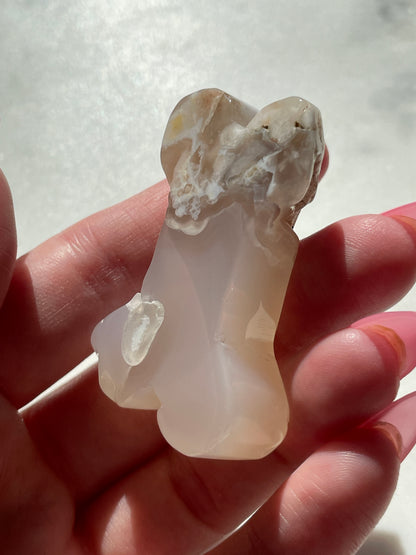Flower Agate Bone Carving | 1.75 Inches