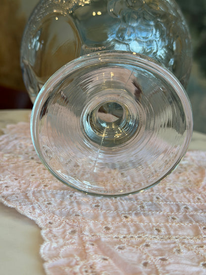Set of 2 Vintage Pottery Barn “Orchard” Pressed Glass Fruit Footed Dessert Bowls | Arcoroc France