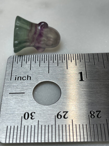 Mini crystal ghost carving fluorite crystal tiny display natural halloween decor spooky season gift for witch altar piece dia de los muertos ofrenda fluorite ghost polished crystal carving