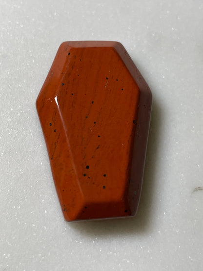 1.2 inch crystal coffin carving red jasper crystal display natural halloween decor spooky season gift for witch altar piece dia de los muertos ofrenda coffin polished crystal carving