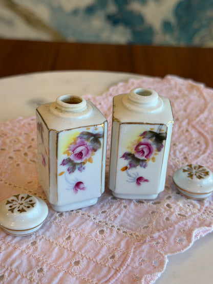 Floral Porcelain Shaker Set 2.7” Made in Occupied Japan