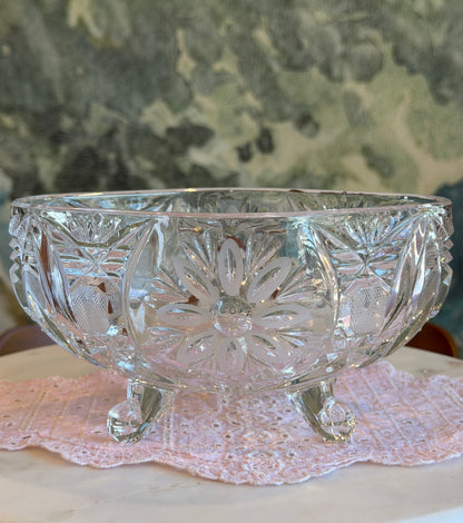 Vintage Anna Hütte Bleikristall 24% Lead Crystal Footed 10.5” Oval Candy Dish with Steeple Lid
