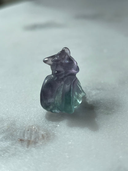 One (1) Mini Fluorite Crystal Carving | Baby Dragon