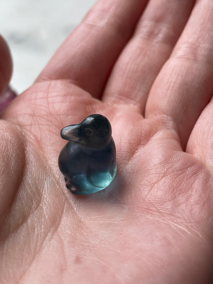 One (1) Mini Fluorite Crystal Carving | Penguin | Intuitively Chosen