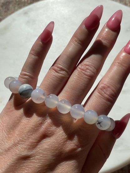 Montana Moss Agate Beaded Bracelet | 25 mm