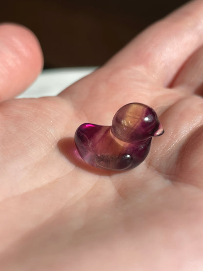 One (1) Mini Fluorite Crystal Carving | Duck | Intuitively Chosen