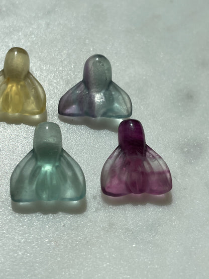 One (1) Mini Fluorite Crystal Carving | Mermaid Tail | Intuitively Chosen