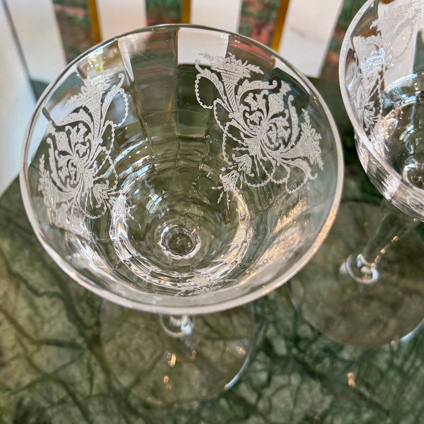 Vintage Morgantown “Milan” Wine Glasses (Stem 7668) Set of 2 | circa 1920s-1930s | Made in U.S.A
