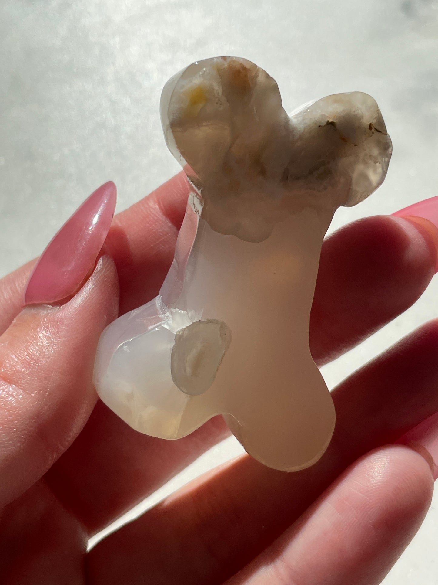 Flower Agate Bone Carving | 1.75 Inches