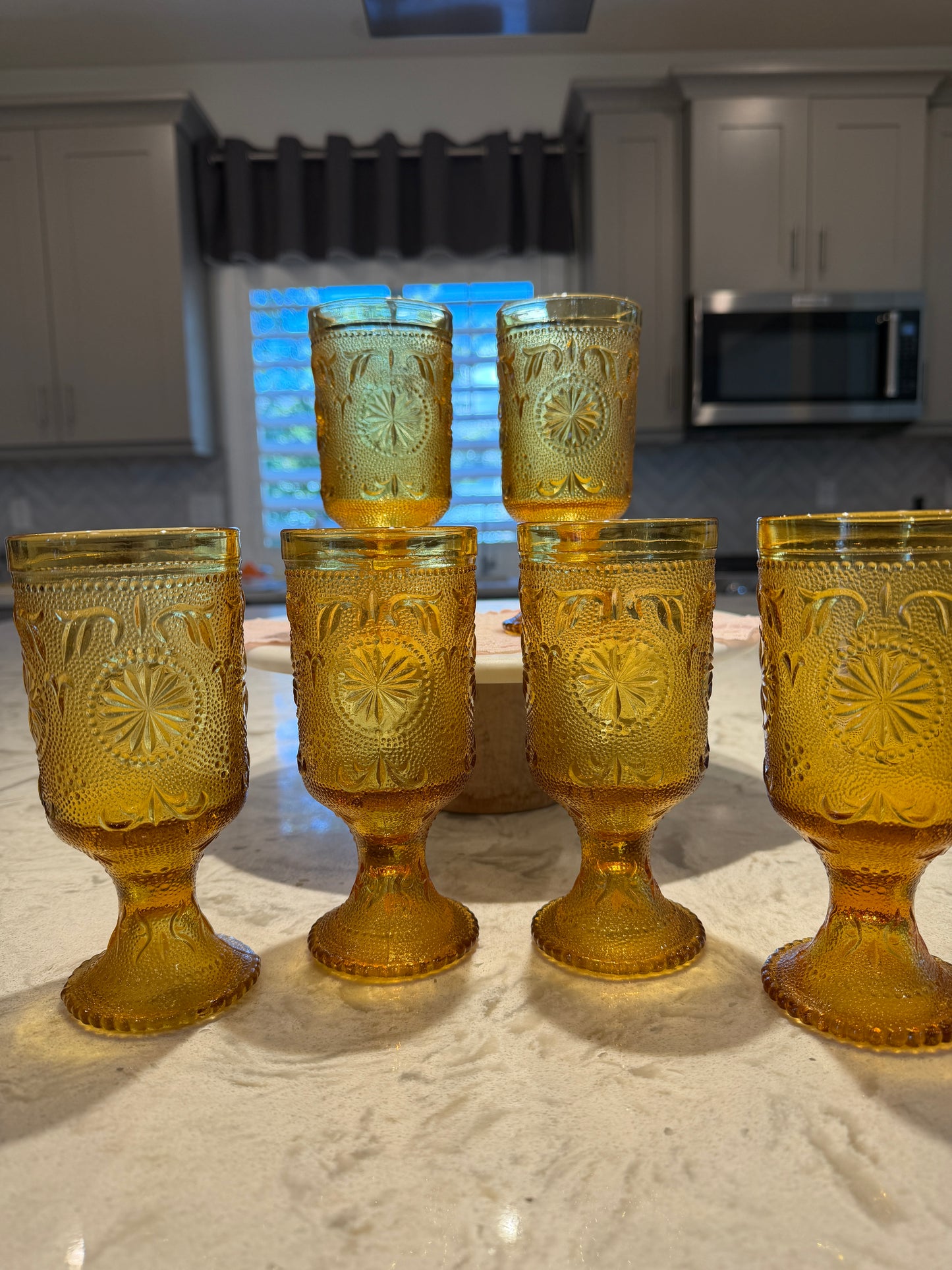 Amber Glass Goblets Brockway Glass Co American Concord | 1977-78 | Set of 6