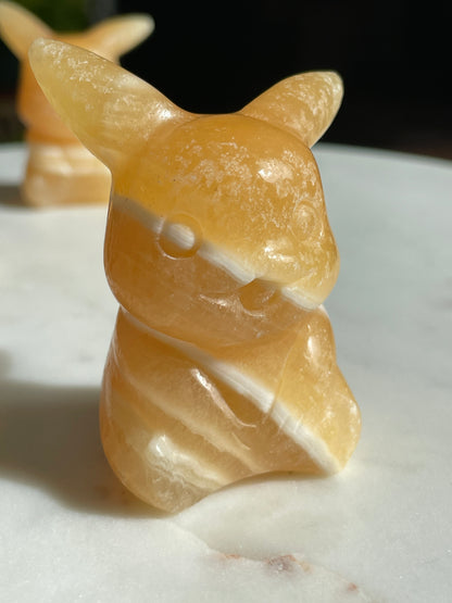 Orange Calcite Pikachu | Pokémon Crystal Carving
