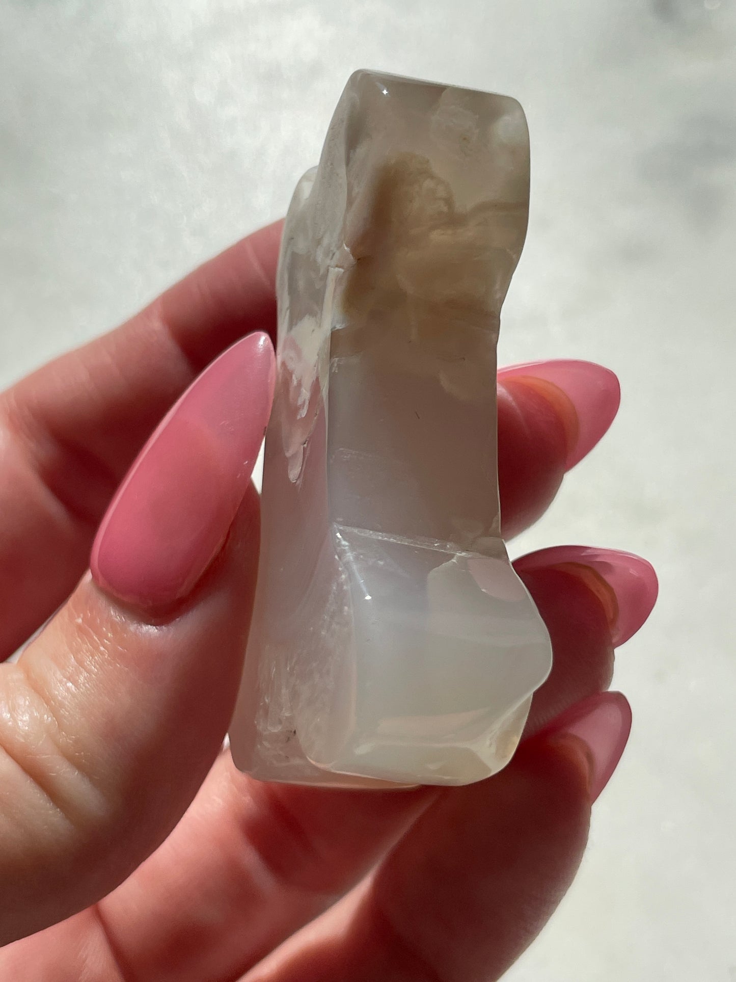 Flower Agate Bone Carving | 1.75 Inches