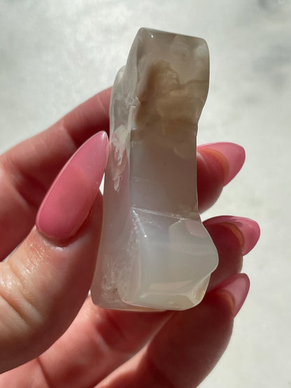 Flower Agate Bone Carving | 1.75 Inches
