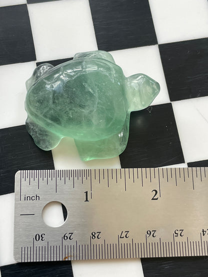 Green Fluorite Sea Turtle | Crystal Carving