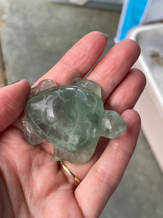 Green Fluorite Sea Turtle | Crystal Carving