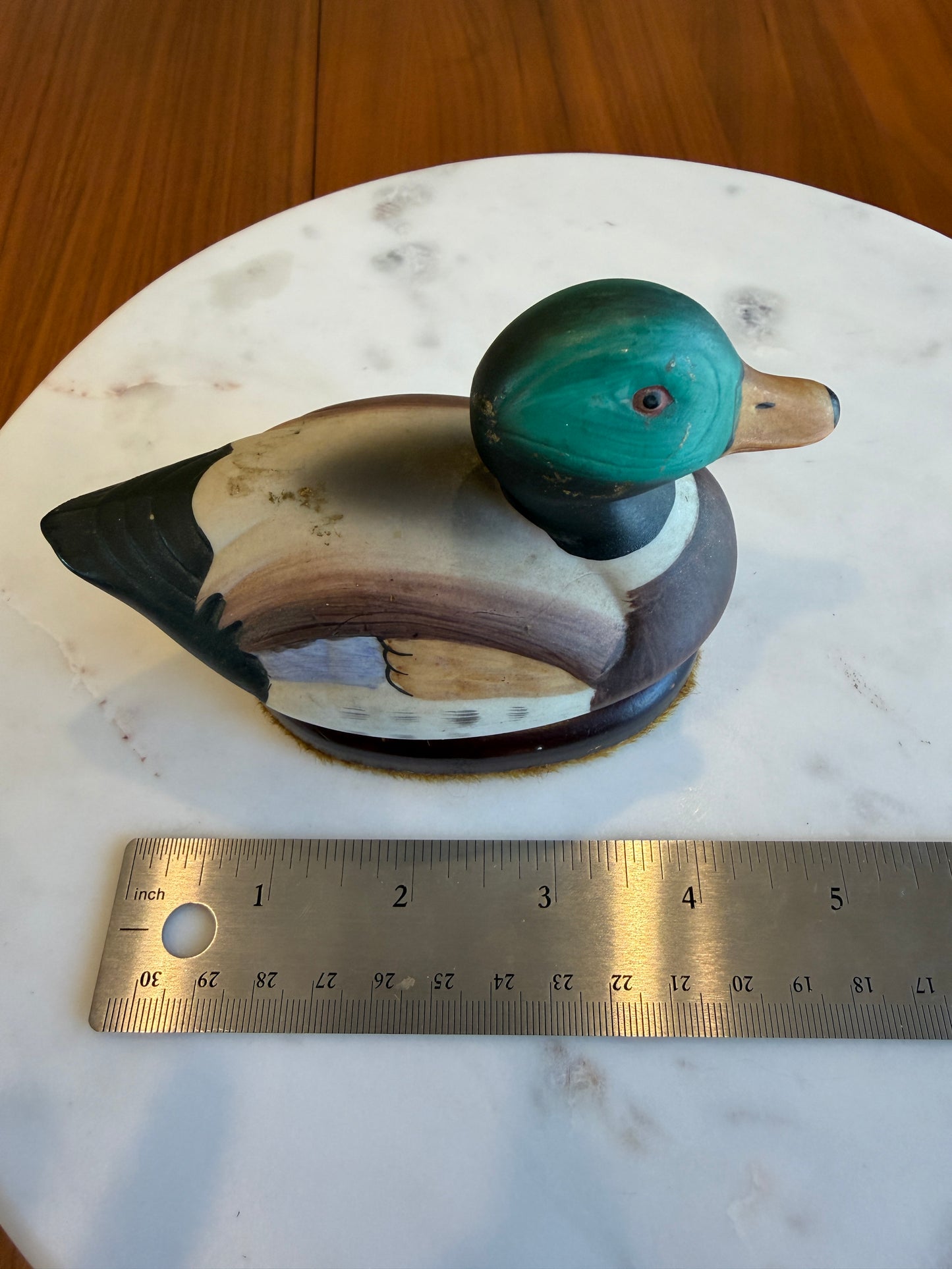 Hand Painted 5” Ceramic Duck Shoe Brush