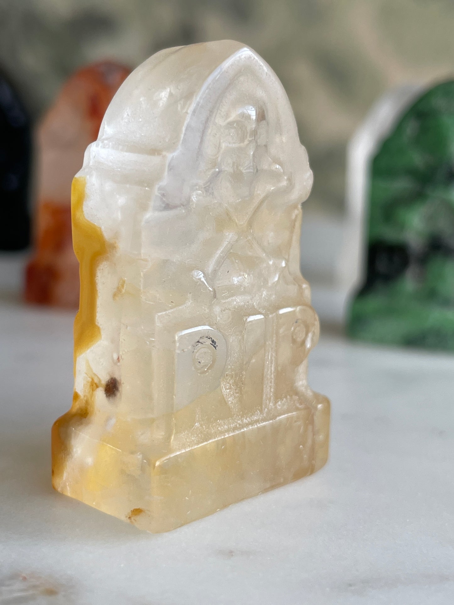 R.I.P. Crystal Gravestone Carving | 1.5 Inches