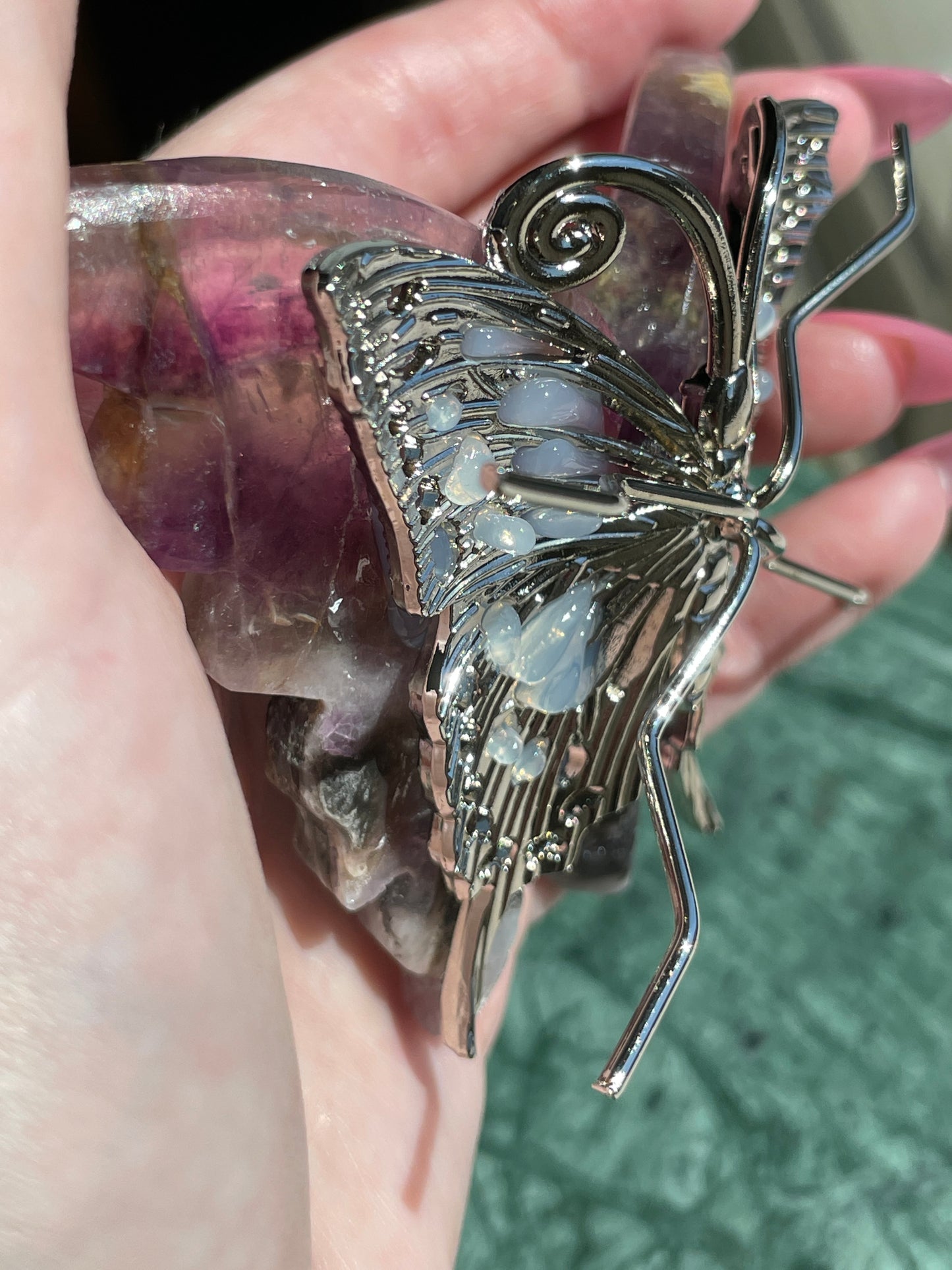 Butterfly Carving | Feathered Fluorite Root