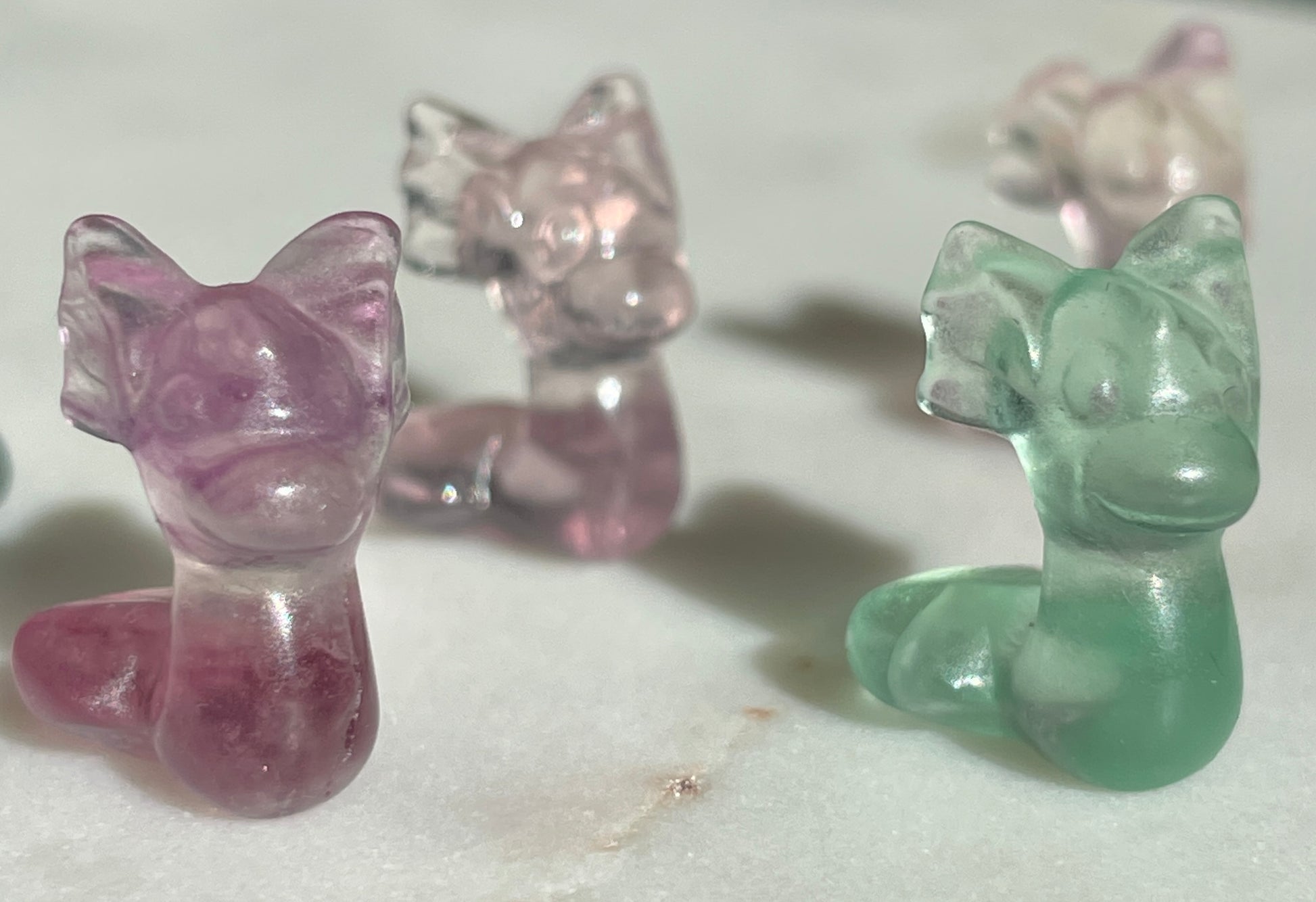 Pokémon figurine Dratini carving fluorite tiny crystal Dratini fluorite display collectible pokemon natural crystal rainbow fluorite multicolor Pokemon decor dratini stocking stuffer pokemon gift