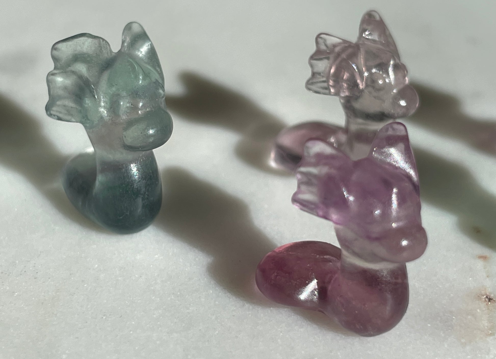 Pokémon figurine Dratini carving fluorite tiny crystal Dratini fluorite display collectible pokemon natural crystal rainbow fluorite multicolor Pokemon decor dratini stocking stuffer pokemon gift