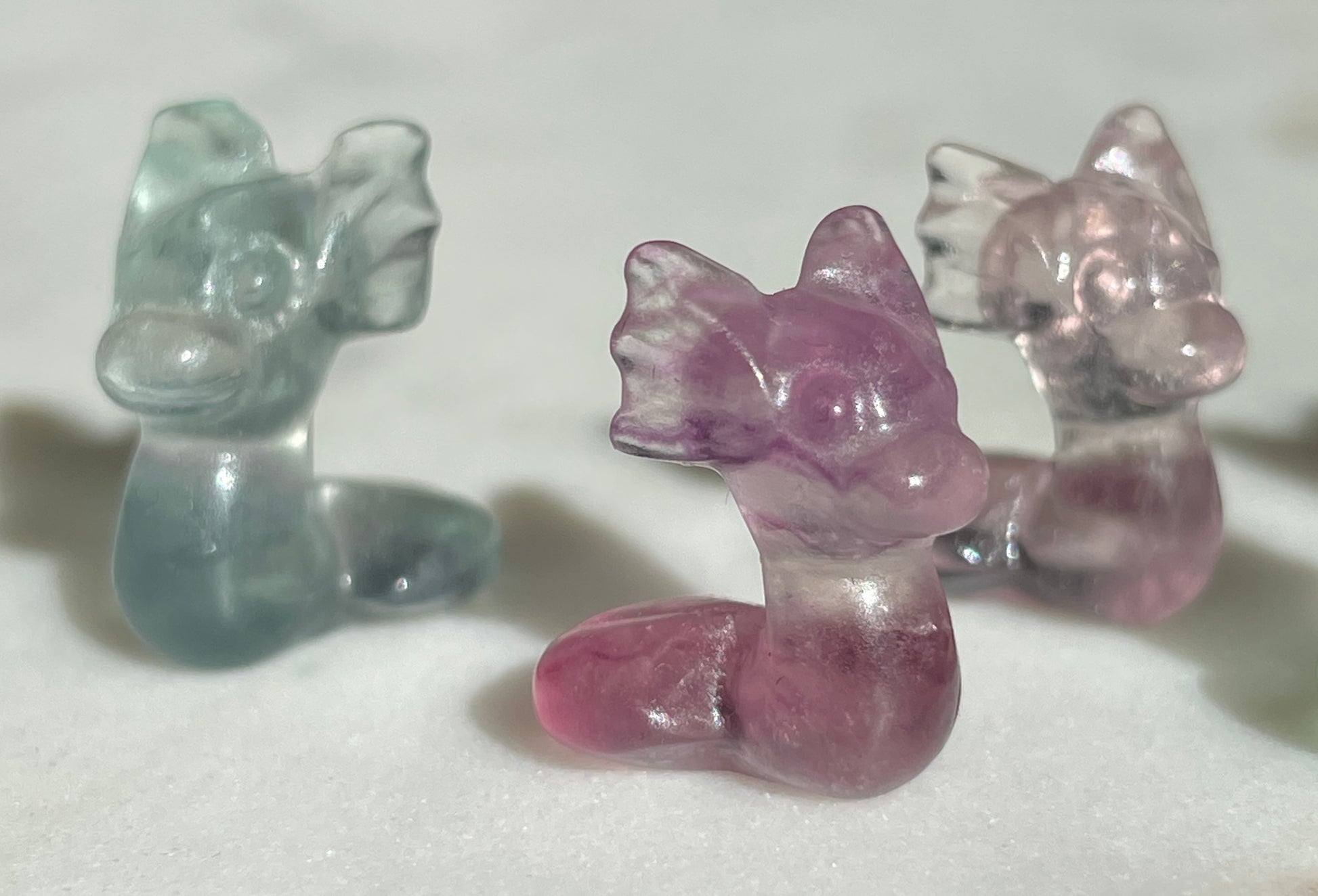 Pokémon figurine Dratini carving fluorite tiny crystal Dratini fluorite display collectible pokemon natural crystal rainbow fluorite multicolor Pokemon decor dratini stocking stuffer pokemon gift