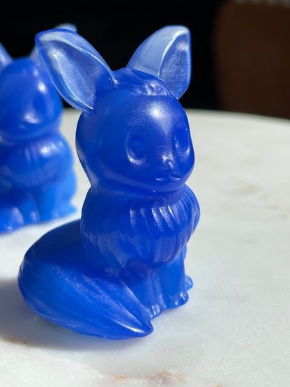 Pokémon figurine Evee carving opalite 
 Evee blue opalite display collectible blue pokemon gift for child Pokemon decor Evee stocking stuffer pokemon gift