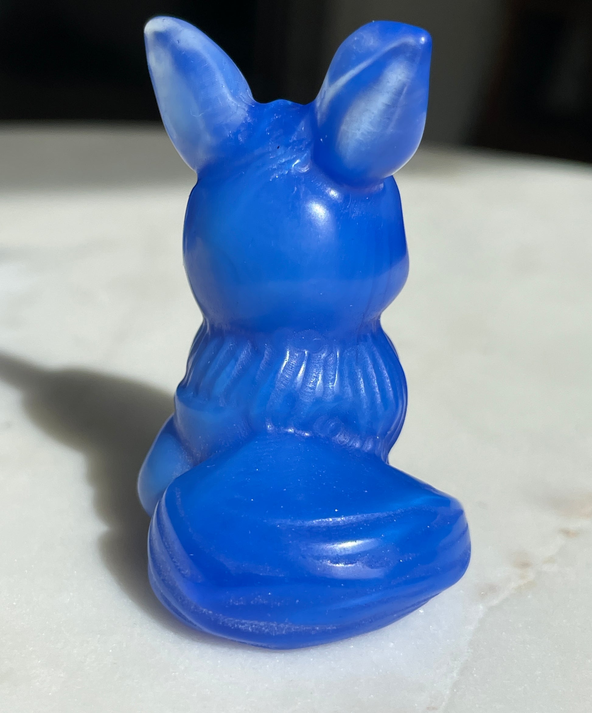 Pokémon figurine Evee carving opalite 
 Evee blue opalite display collectible blue pokemon gift for child Pokemon decor Evee stocking stuffer pokemon gift
