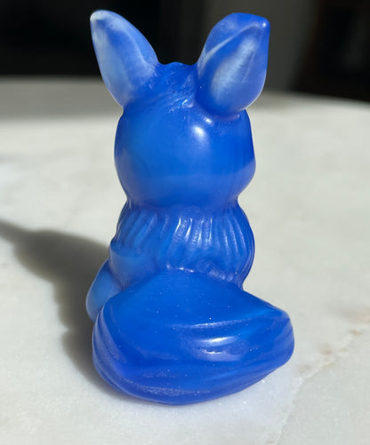 Pokémon figurine Evee carving opalite 
 Evee blue opalite display collectible blue pokemon gift for child Pokemon decor Evee stocking stuffer pokemon gift