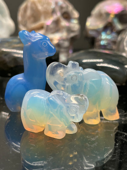 opalite figurines blue opalite llama hand carved elephants opalite good luck totems