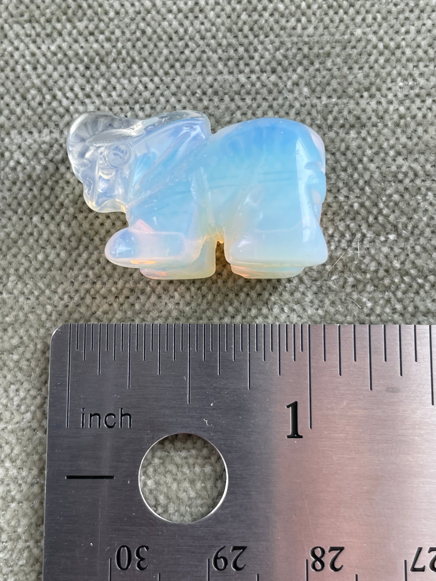 Mini Opalite Elephant Carvings | 0.6 Inch+