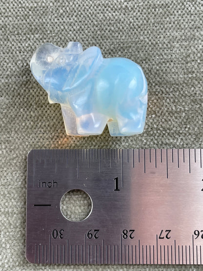 Mini Opalite Elephant Carvings | 0.6 Inch+
