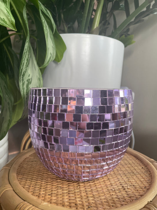 Disco Ball Planter - Purple 6"