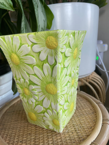 Green Daisy Ceramic Vase Propagation Vessel