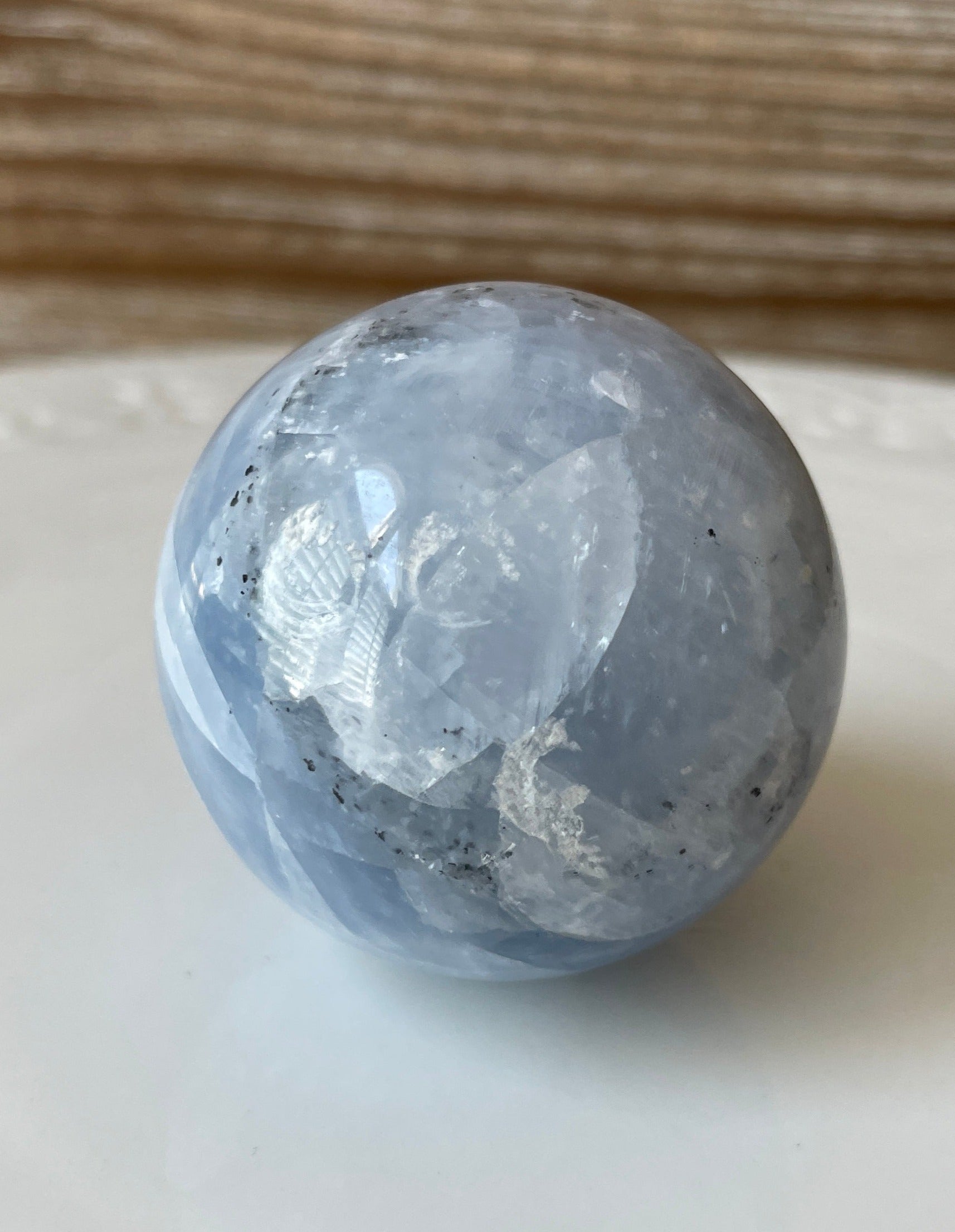 blue calcite sphere crystal sphere