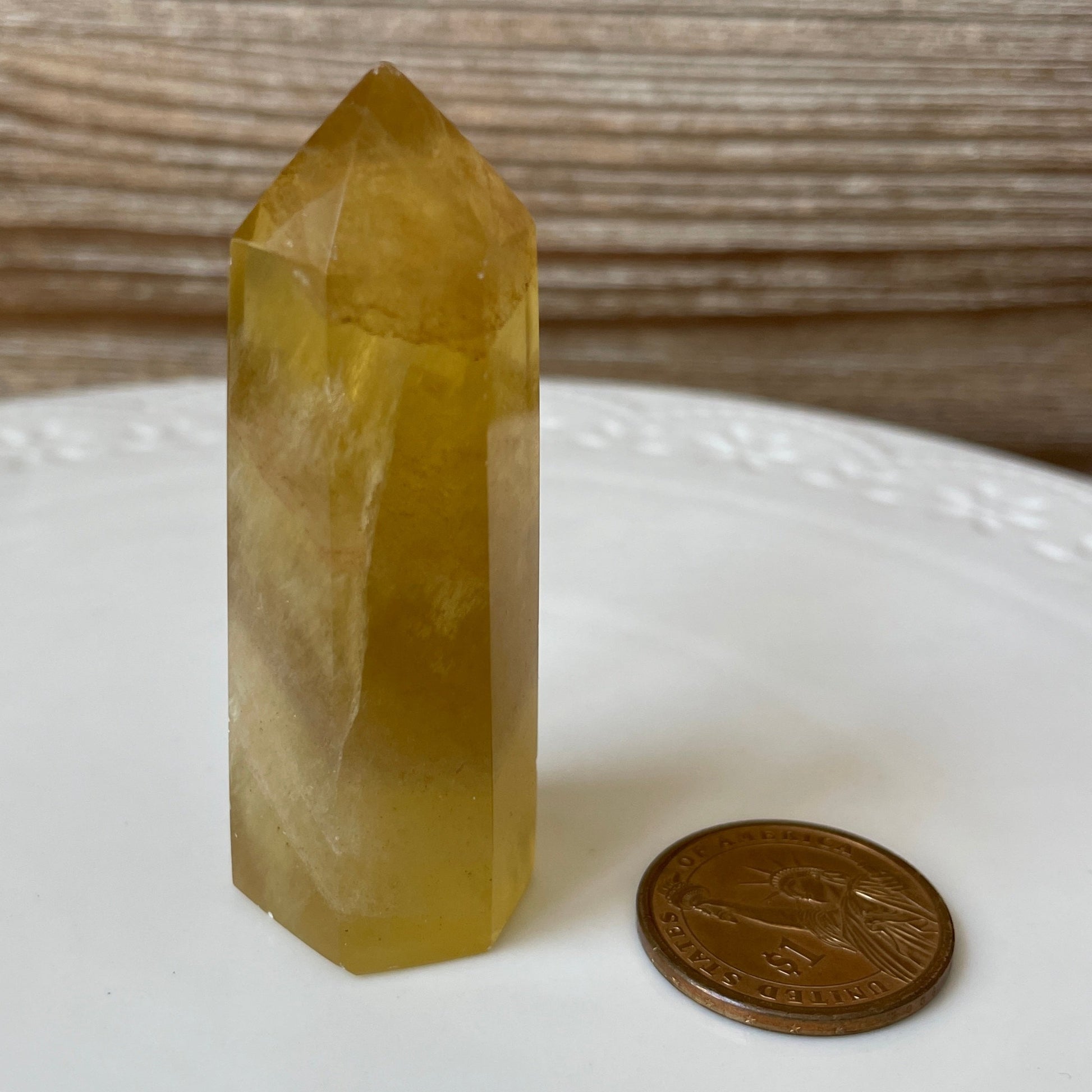 yellow fluorite crystal tower gift