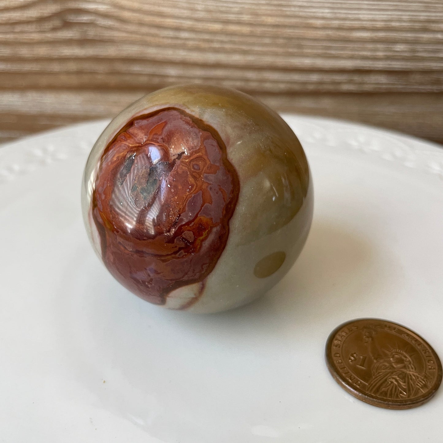 polychrome jasper crystal sphere gift