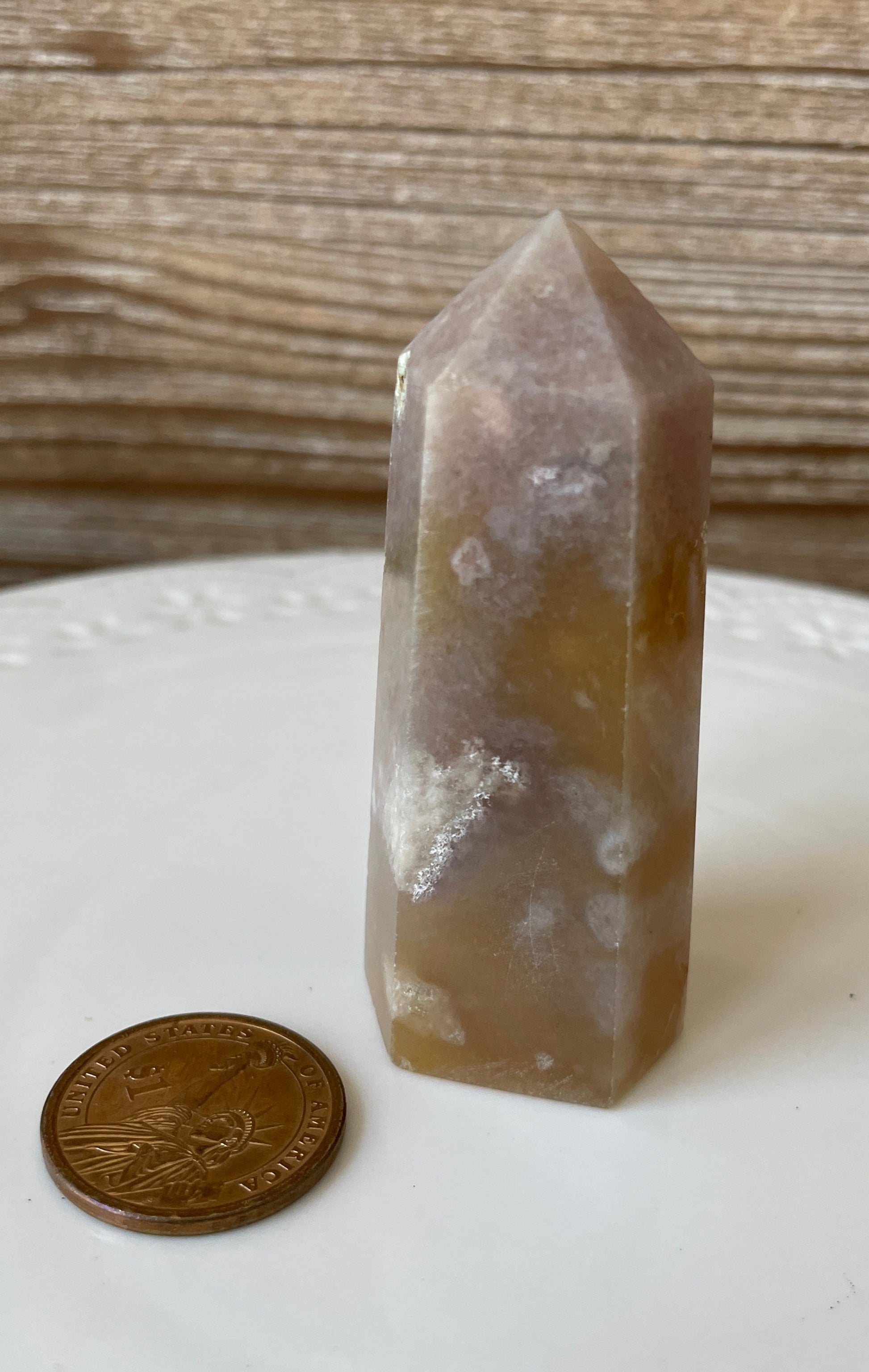 flower agate tower crystal point gift