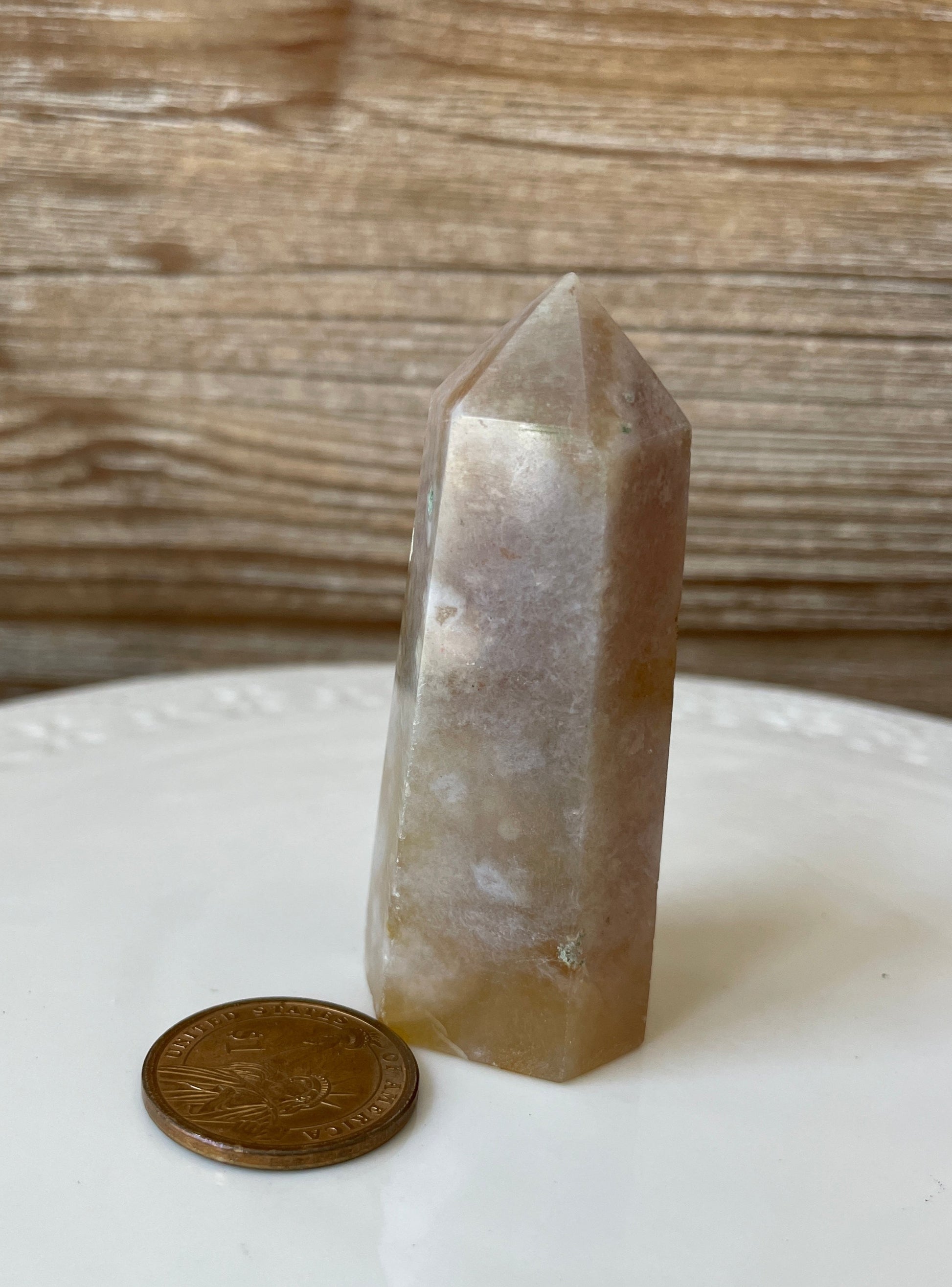 flower agate tower crystal point gift