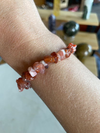 crystal chip bracelet jewelry gift red jasper