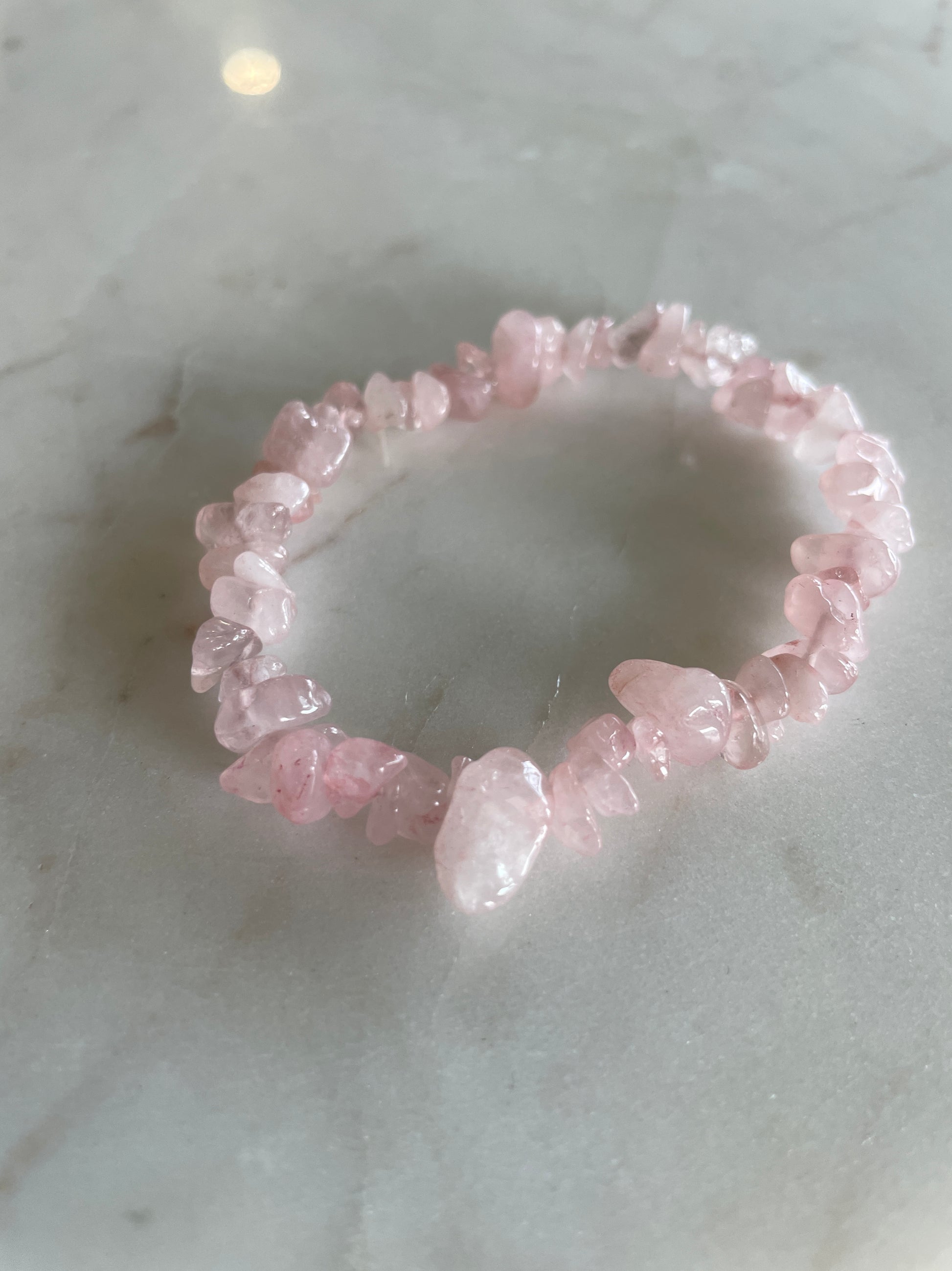 crystal chip bracelet jewelry gift rose quartz