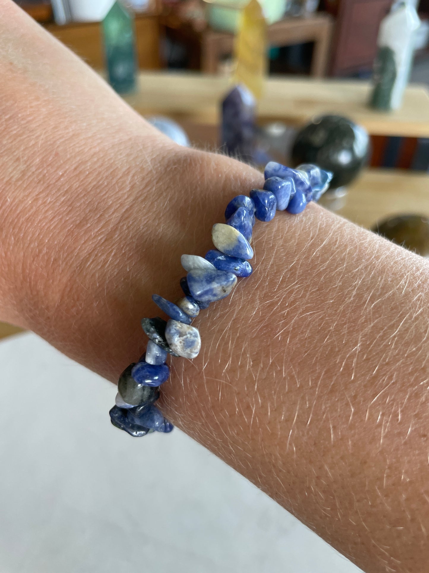 crystal chip bracelet jewelry gift sodalite