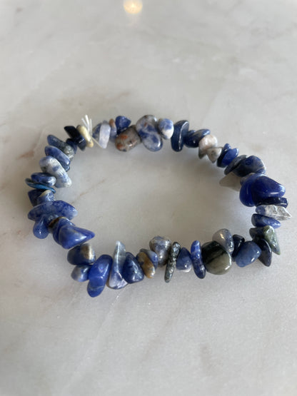 crystal chip bracelet jewelry gift sodalite