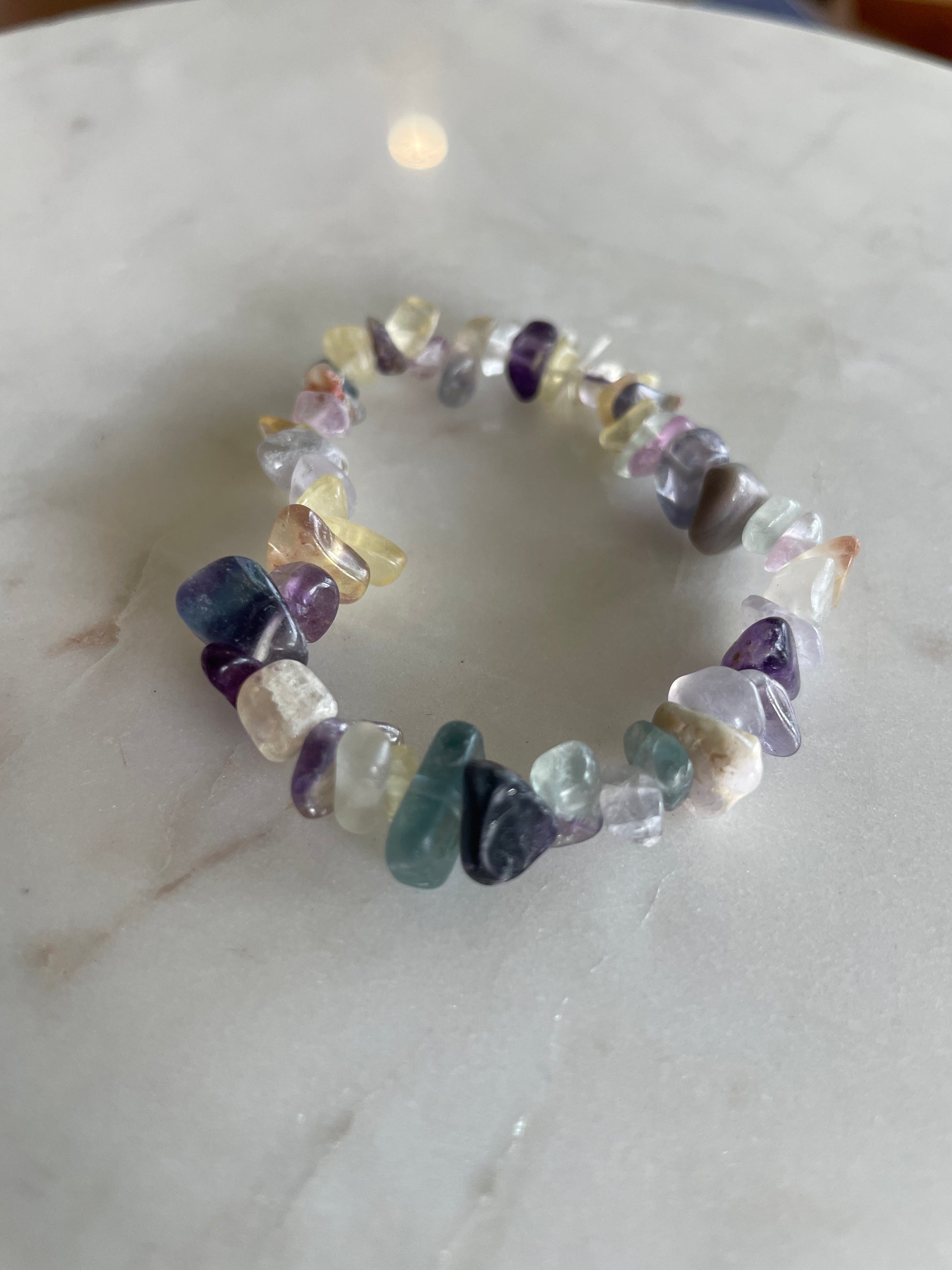 crystal chip bracelet jewelry gift fluorite