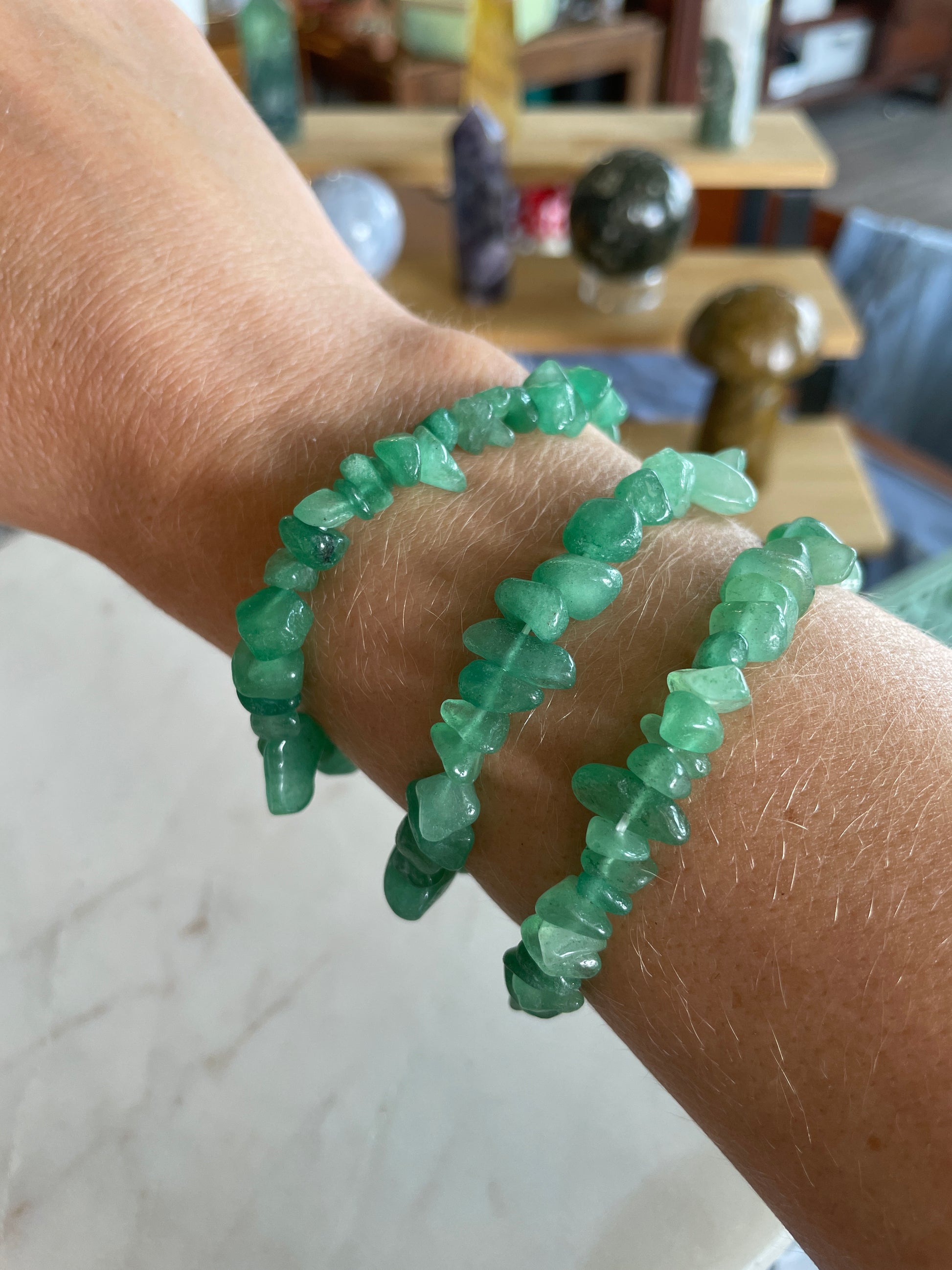 crystal chip bracelet jewelry gift green aventurine