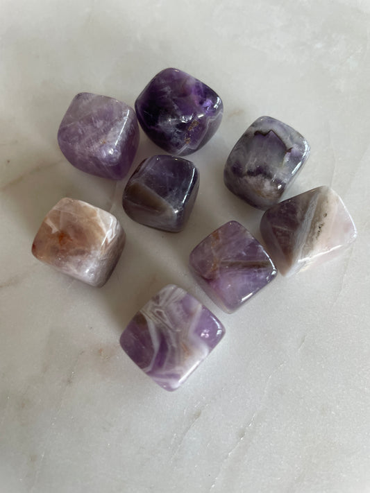 One (1) Amethyst Hand Carved Mini Crystal Cube