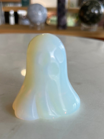 opalite ghost figurine spooky crystal carving gift for halloween lover